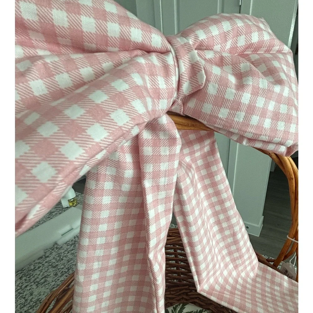 Handmade BLACK Checkered Gingham Bow Large Custom Ordered NEW COLORS Final Sale
